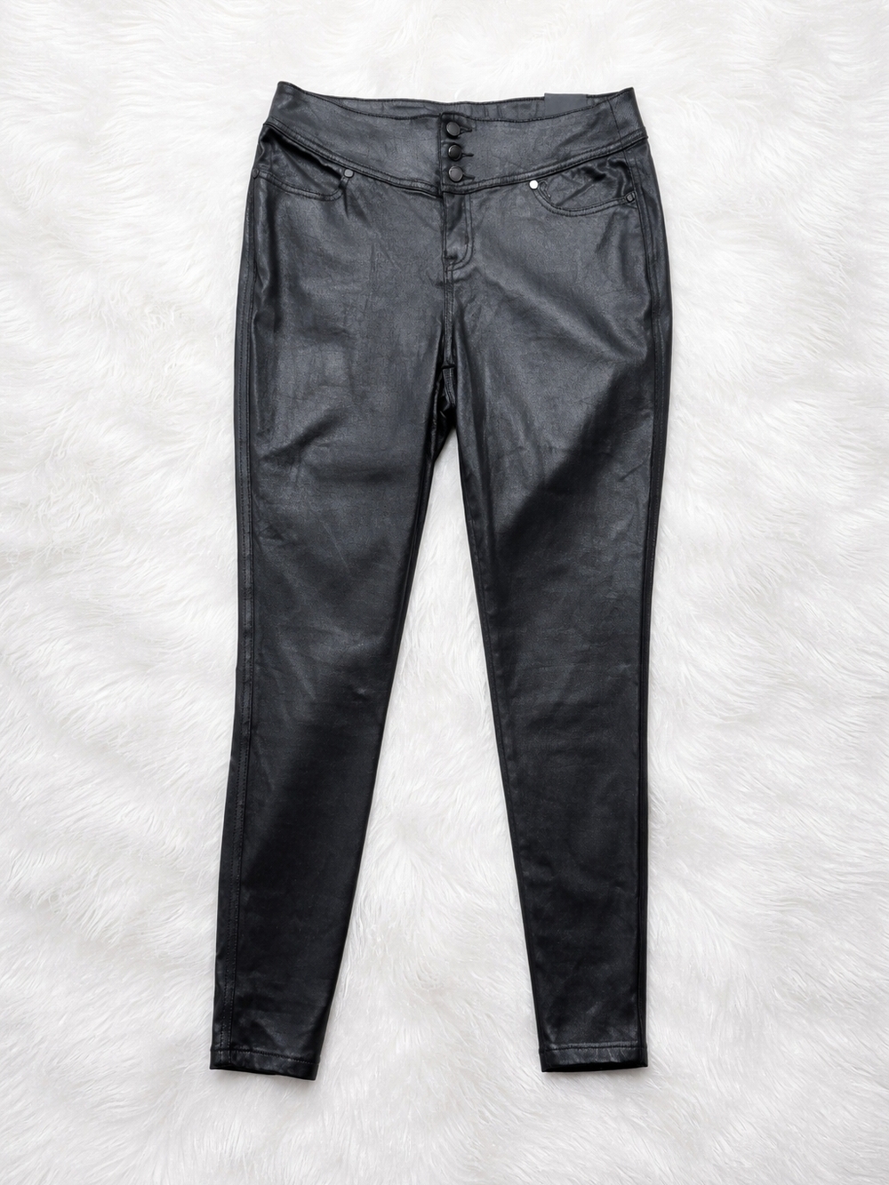 NWT Lane Bryant Faux Leather Skinny Jeans 14P High Rise 3 Button